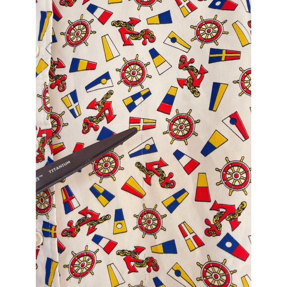 Vintage 70's Le Soft Shirt Lady Manhattan Nautical Sailor Button Up Shirt Sz M - Picture 11 of 15